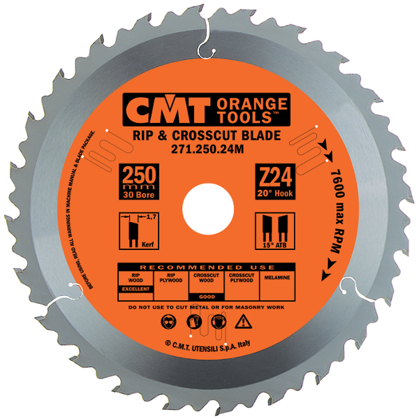 CMT 271.184.24M Ultra cienki brzeszczot z ogranicznikiem cięcia 184 x 30 x 24T