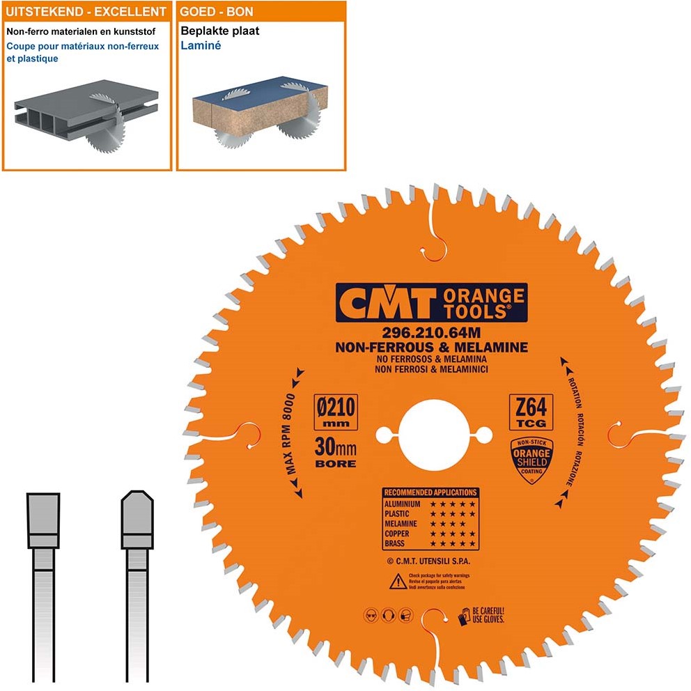 CMT 296.210.64M Ostrze negatywne dla Non-Ferrous/Trespa/Alu 210 x 30 x 64T