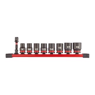 Milwaukee Akcesoria 4932480454 ⅜ Zestaw kluczy nasadowych SHOCKWAVE™ IMPACT DUTY Standard 9 części