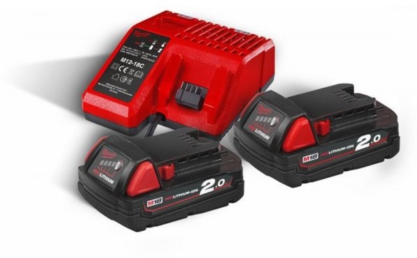 Milwaukee Akcesoria 4933459213 M18 NRG-202 M18 NRG PACK Zestaw: 2 akumulatory M18 B2 + ładowarka M12-18 C