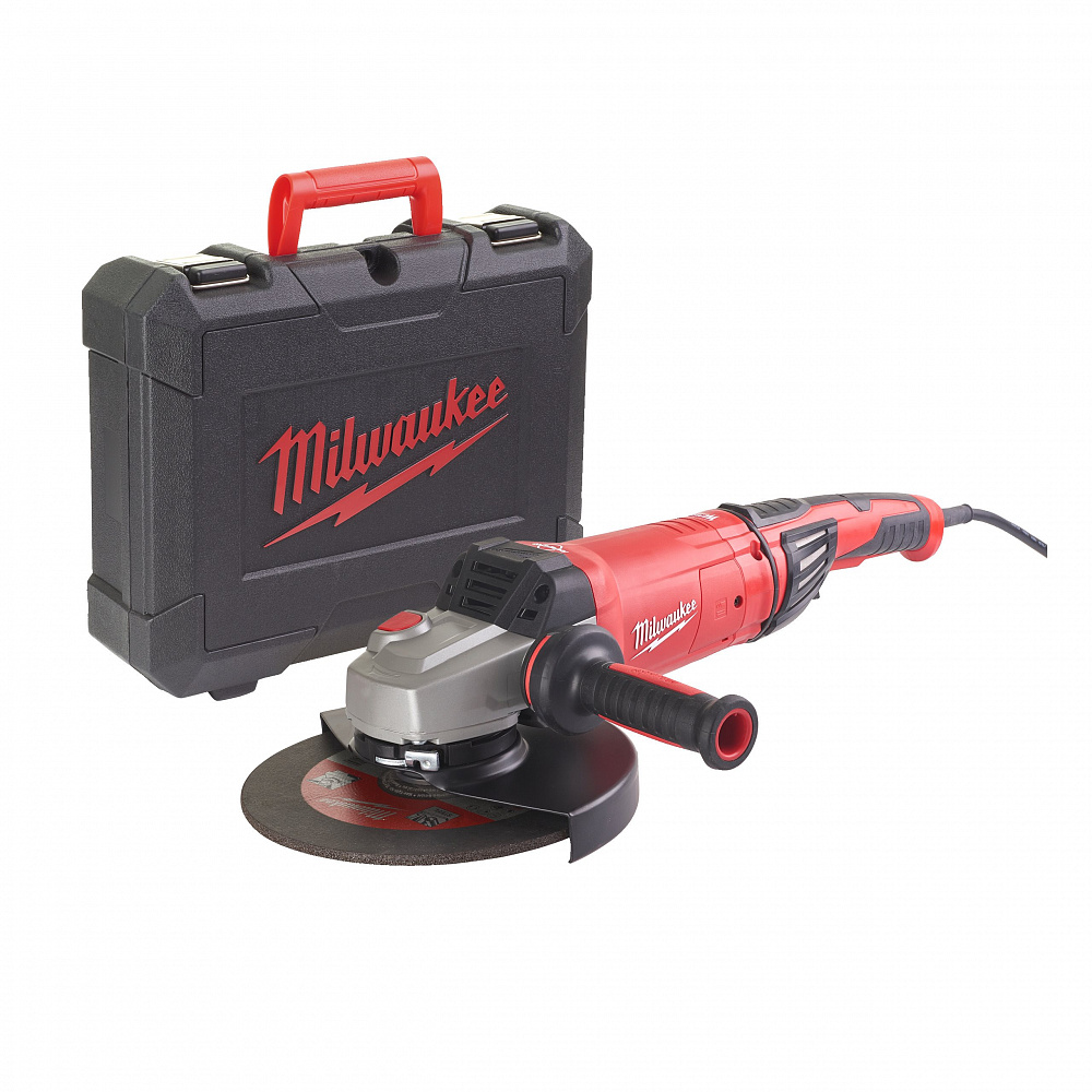 Milwaukee 4933471465 AGVKB 24-230 EKX DMS KIT Szlifierka kątowa 2400W z włącznikiem Deadman, hamulcem, ochroną przed odrzutem i systemem antywibracyjnym AVS + walizka