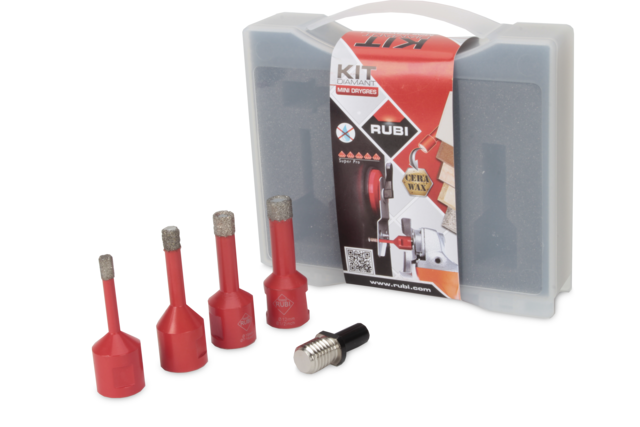 Rubi 50938 Zestaw Mini Dry Gres - SET WAX DRY BORES 6,8,10,12 + ADAPTER