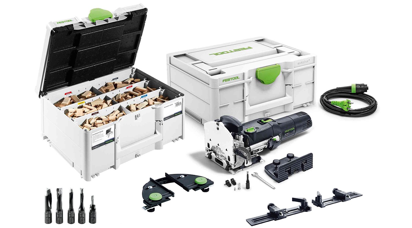 Festool 574427A DF500RQ-SET profi domino cutter z różnymi kostkami domina + noże w systainerze