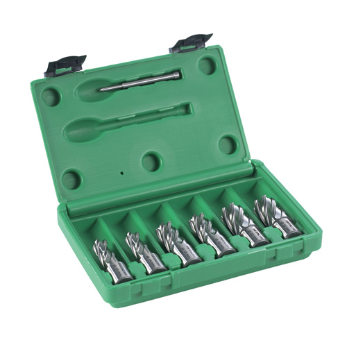 HiKOKI Akcesoria 754496 Zestaw wierteł rdzeniowych 2 x 14/18/22 x 30 mm + trzpień centrujący 7-częściowy