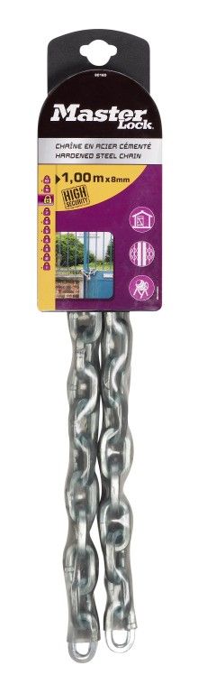 Masterlock 8016EURD Łańcuch, stalowy z winylem, 8mm, 1m