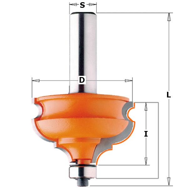 CMT 956.501.11 Frez uniwersalny z łożyskiem prowadzącym 47,5 mm chwyt 12 mm