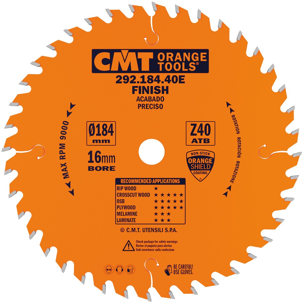 CMT 292.184.40E Brzeszczot z drobnymi zębami 184 x 16 x 40T