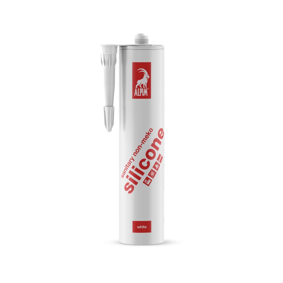 Alpim ALP002008 Silikon sanitarny bez MEKO, biały, 310 ml