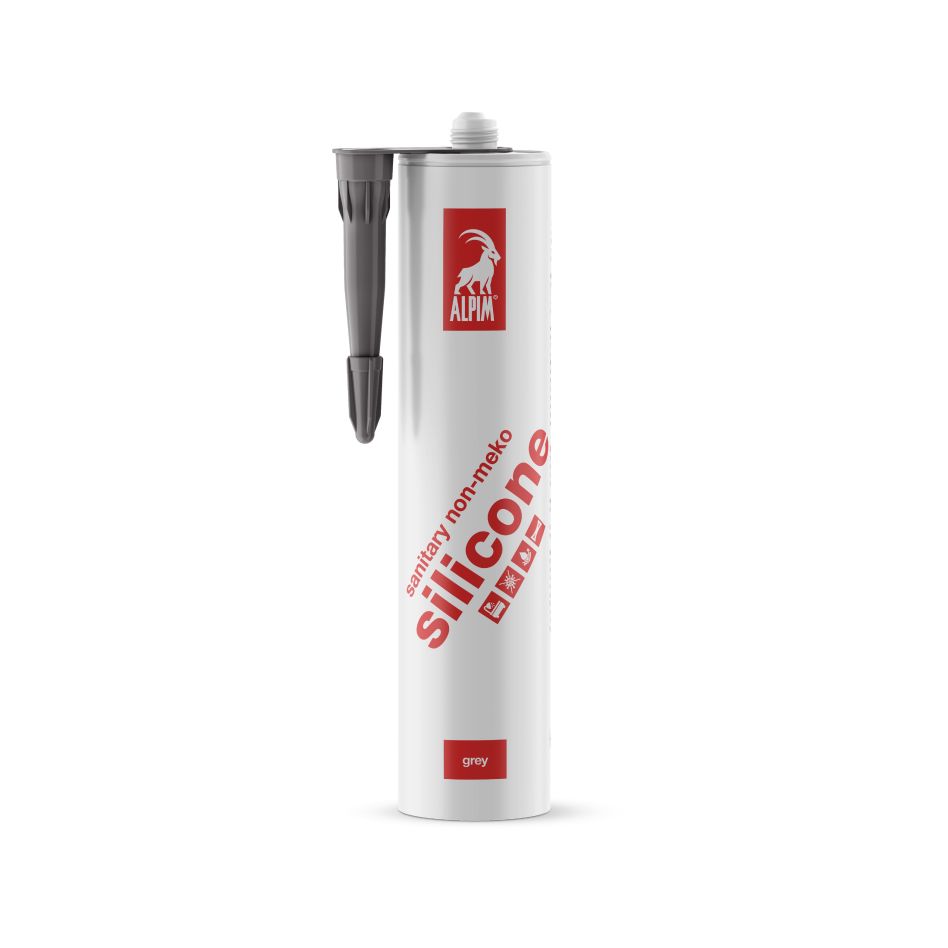 Alpim ALP002009 Silikon sanitarny bez MEKO, szary, 310 ml