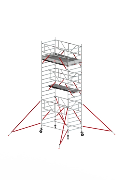 Altrex T525014 RS Tower 52 Safe-Quick rusztowanie jezdne szerokie - 7,20 wysokości roboczej x 2,45 m pomost z włókna