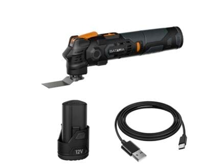 Batavia 7065255 Zestaw narzędzi wielofunkcyjnych z akumulatorem antywibracyjnym 1x akumulator 12V 2.0Ah i kabel ładujący USB-C