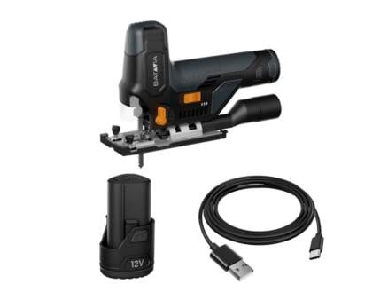Batavia 7065263 Zestaw wyrzynarki akumulatorowej 1x akumulator 12V 2.0Ah i kabel USB-C do ładowania