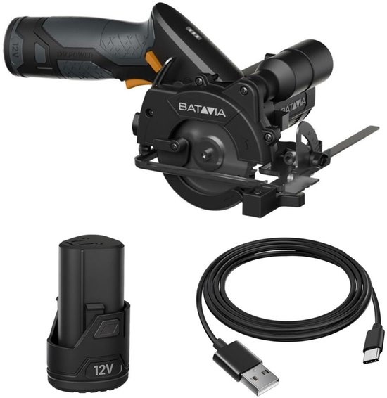Batavia 7065265 Akumulatorowa pilarka ręczna 85 mm z akumulatorem i ładowarką 12V, 2.0Ah