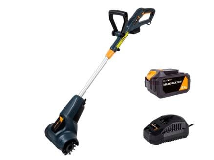 Batavia 7065879 Maxxbrush 18V zestaw szczotek uniwersalnych 22 cm 1x akumulator 18V 4.0Ah i ładowarka z drewnianą szczotką