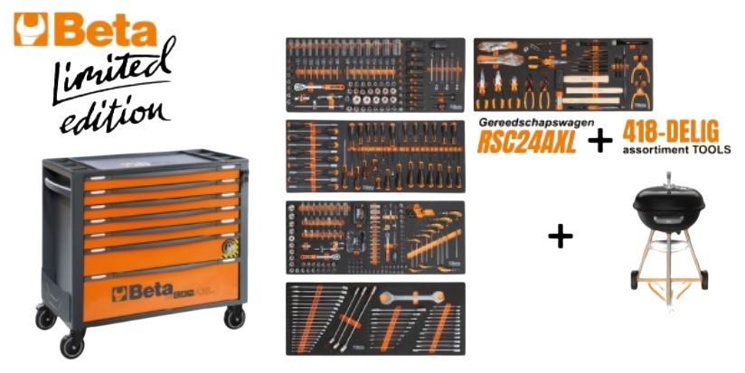 Beta 024006349 RSC24AXL/7 W&oacute;zek narzędziowy + zestaw narzędzi 418-częściowy + grill Weber gratis