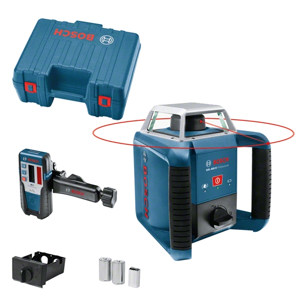 Bosch Professional 0601061800 Laser obrotowy GRL 400 H + Odbiornik laserowy LR 1 Professional
