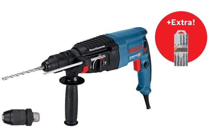 Bosch Professional 06112A4001 GBH 2-26 F Młotowiertarka  830W 2.7J SDS-Plus + 5-częściowy zestaw wierteł sds-plus