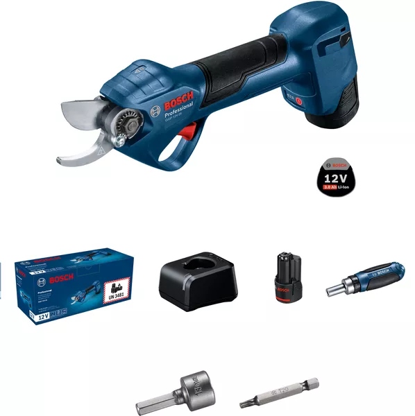 Bosch Professional 06008D8100 Zestaw sekator&oacute;w GGP 12V-25 Accu 2x 3,0 Ah i szybka ładowarka w pudełku