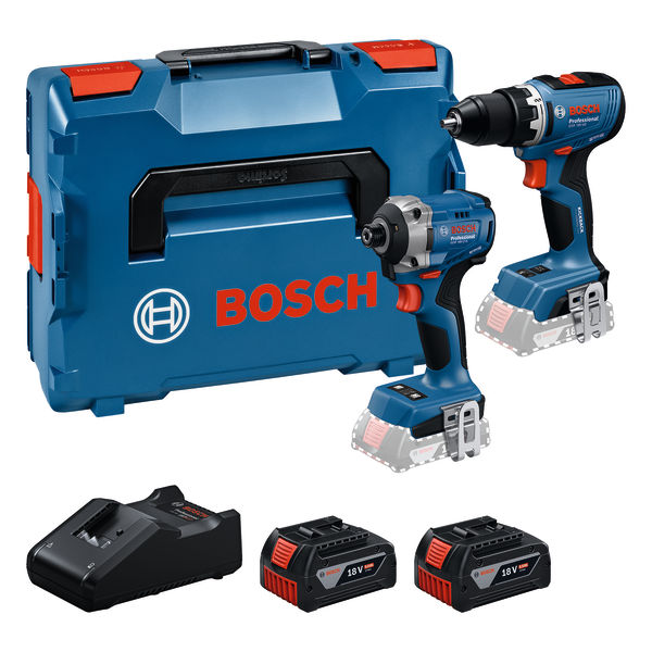 Bosch Professional 0615A50090 Zestaw 2 maszyn GSR + GDR 2x 18V 5.0Ah i ładowarka w L-BOXX