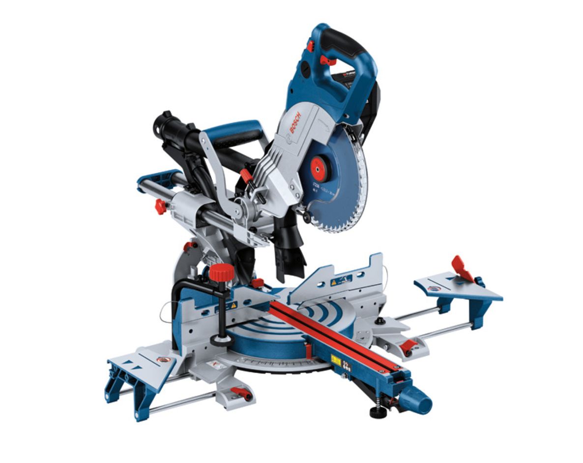 Bosch Professional 0601B47000 Akumulatorowa maszyna stacjonarna GCM 18V-216 DC bez akumulatorów i ładowarki, zacisku, złącza sds, płyty nośnej, brzeszczotu, CoMo GCY 42