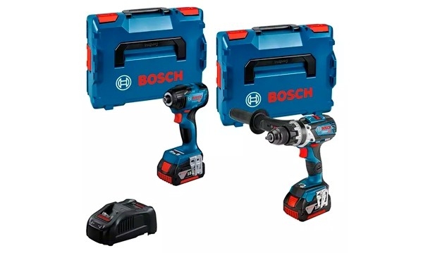 Bosch Professional 0615990N2V Akumulatorowa wiertarko-wkrętarka udarowa GSB 18V-110 + wkrętarka udarowa GDR 18V-210 C 18 V 5,0 AH Li-Ion w zestawie L-BOXX