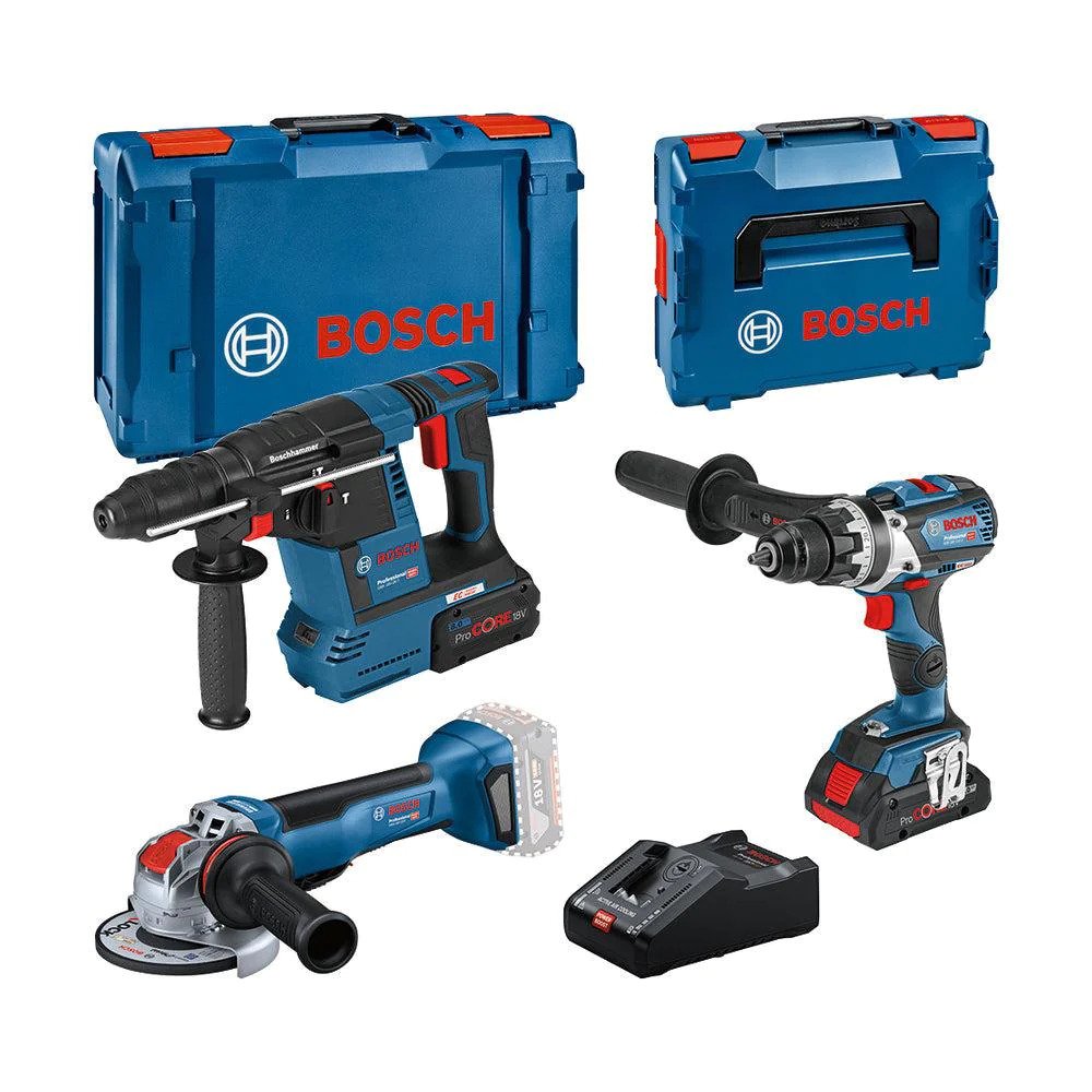 Bosch Professional 0615990N2X Combiset 18V 3 urządzenia 1x4.0Ah + 1x8.0Ah i ładowarka GAL 18V-160 L w XL-BOXX