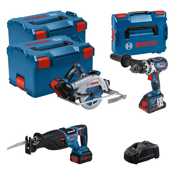 Bosch Professional 0615990N38 3 ToolKit 18V - 3 maszyny + 1 x ProCore 18V 4.0Ah + 2 x ProCore 18V 5.5Ah Comboset w L-Boxx