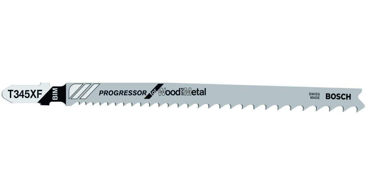 Bosch Professional Akcesoria 2608634994 T345XF Brzeszczoty do wyrzynarki T - trzpień na 5 sztuk Drewno z metalem