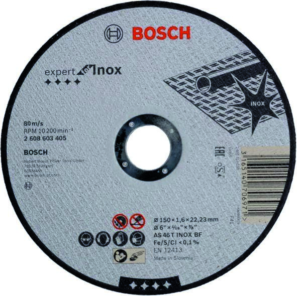 Bosch Professional Akcesoria 2608603405 Tarcza tnąca prosta Expert do Inox AS 46 T INOX BF, 150 mm, 1,6 mm