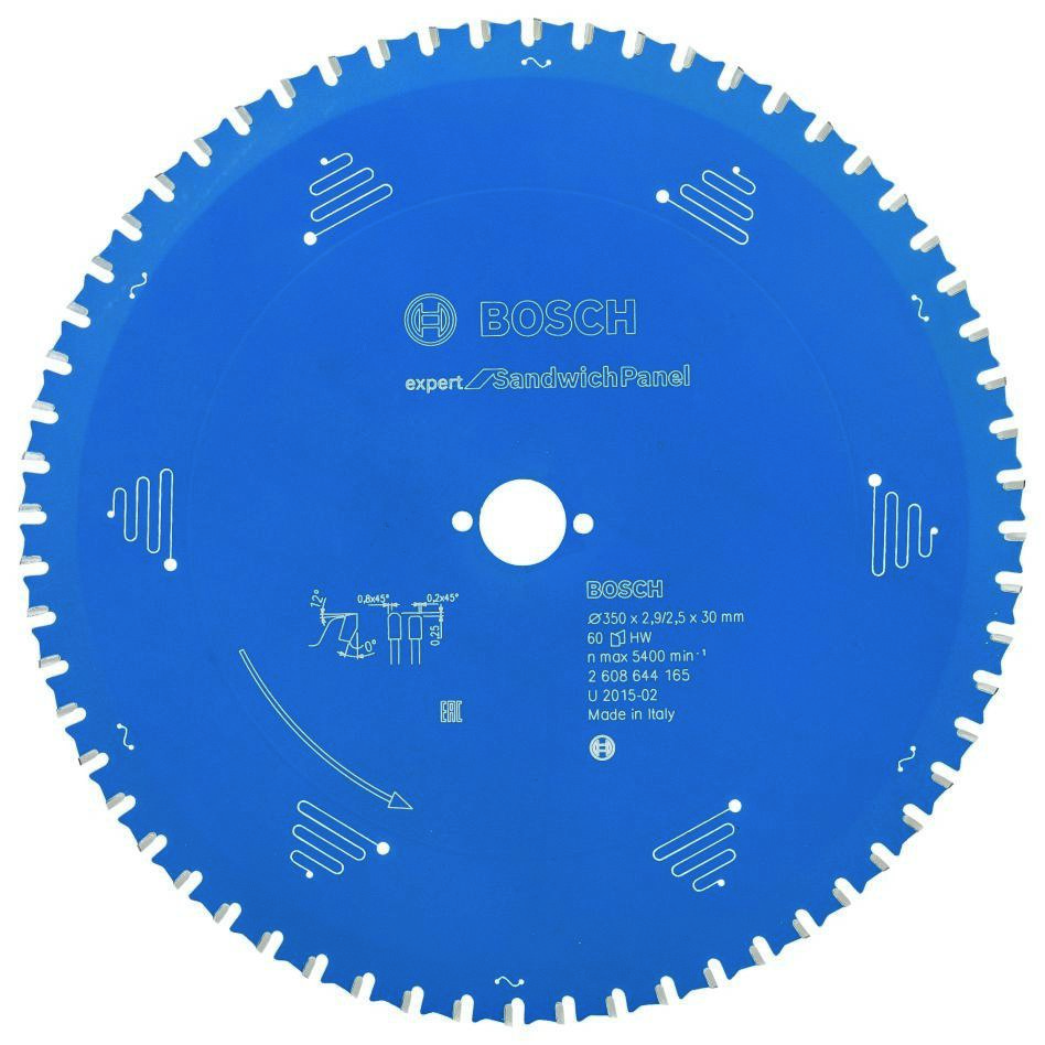Bosch Professional Akcesoria 2608644165 Piła tarczowa z węglików spiekanych Expert do płyt warstwowych 350 x 30 x 60T