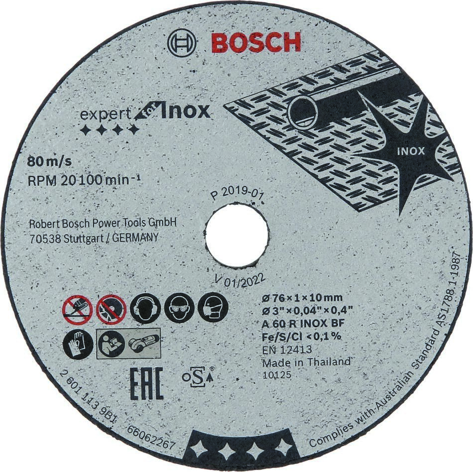 Bosch Professional Akcesoria 2608601520 Tarcza tnąca 76x1x10mm 5szt.  EXPERT FOR INOX