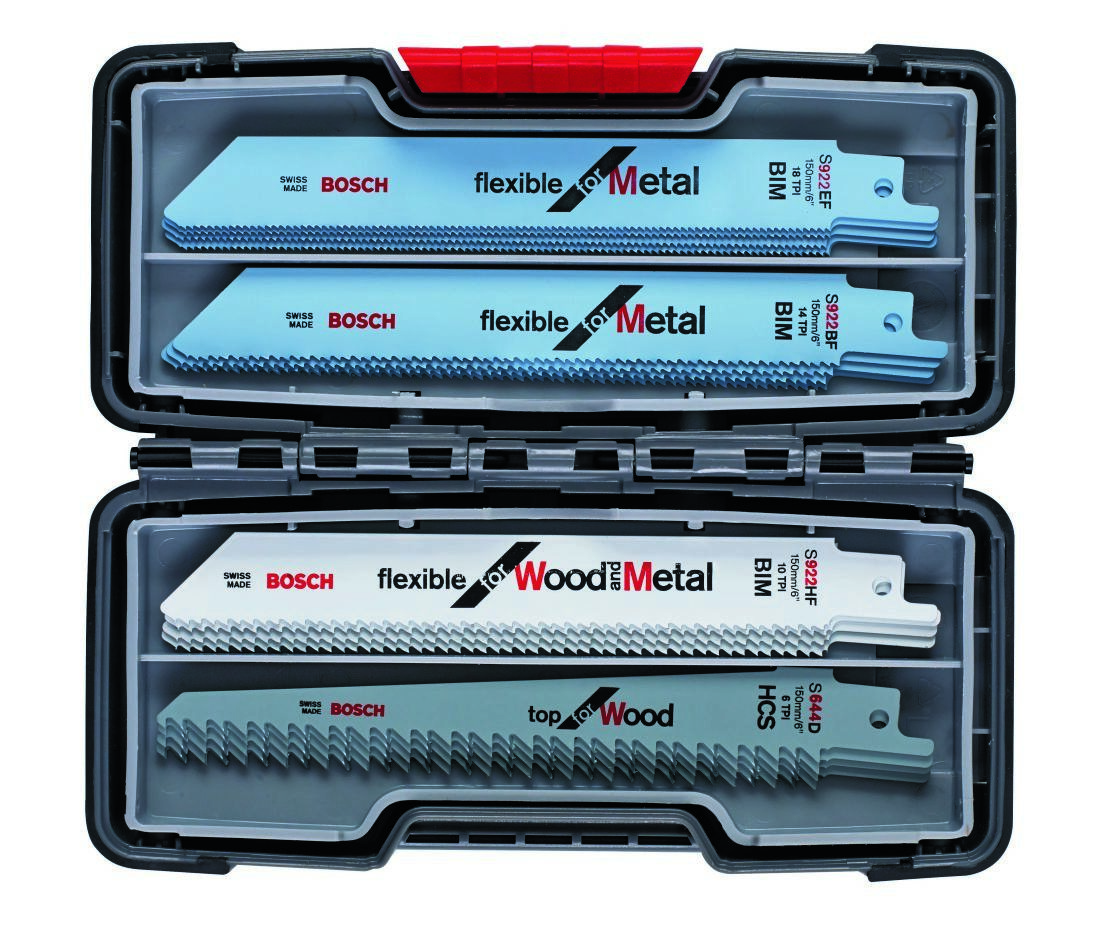 Bosch Professional Akcesoria 2607010902 Zestaw brzeszczotów do pił szablastych do drewna i metalu Basic 20-częściowy w pudełku