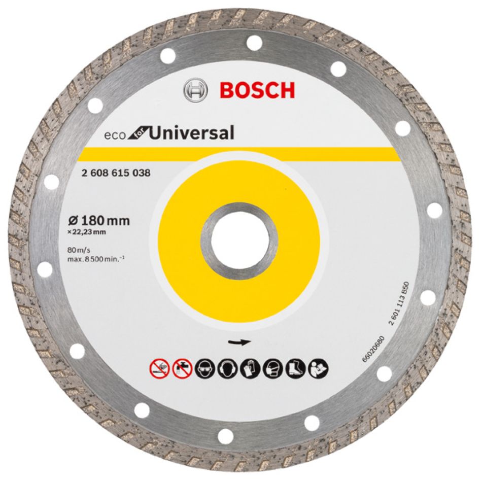 Bosch Professional Akcesoria 2608615047 Tarcza diamentowa uniwersalna Turbo Bosch Line 180x22,23x2,6x7 10t