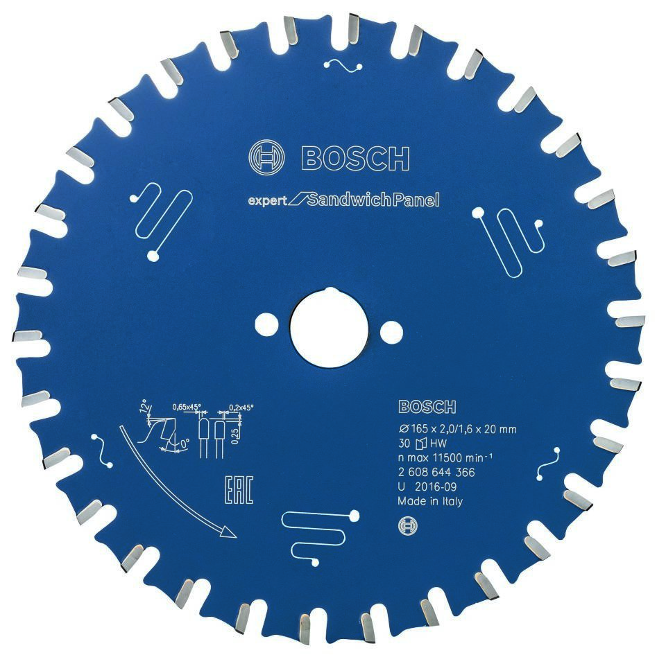 Bosch Professional Akcesoria 2608644366 Piła tarczowa z węglików spiekanych Expert do płyt warstwowych 165 x 20 x 30