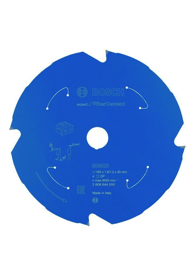 Bosch Professional Akcesoria 2608644555 Tarcza pilarska z węglików spiekanych Fibre Cement Expert do pilarek akumulatorowych 165 x 20 x T4 2608644555