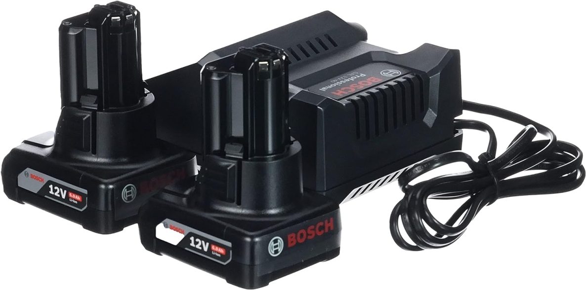 Bosch Professional Akcesoria 1600A01B20 Zestaw 2 akumulatorów 12V 6,0Ah z ładowarką  GBA/GAL12V-40