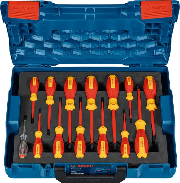Bosch Professional Akcesoria 1600A02NF9 Zestaw wkrętaków VDE 14-częściowy w L-boxx