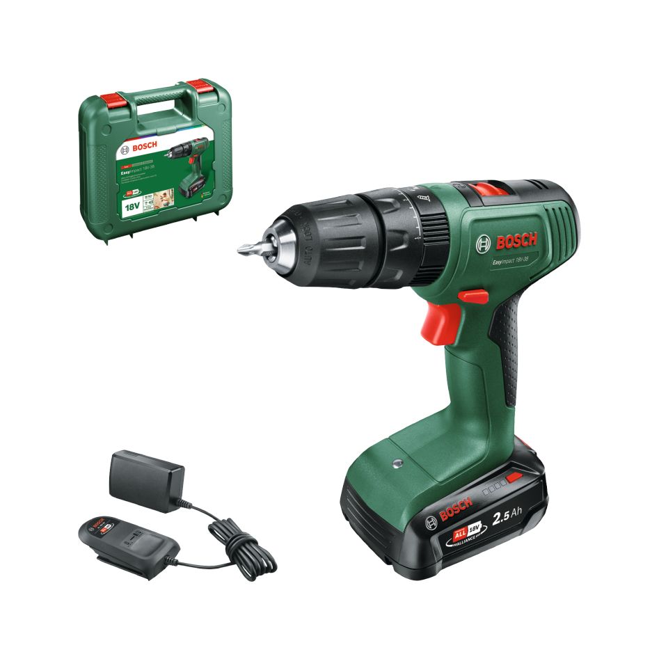 Bosch DIY 0615A5008L Wkrętarka akumulatorowa EasyImpact 18V-38 1x akumulator 18V 2,5Ah i ładowarka AL 18V-20 w walizce