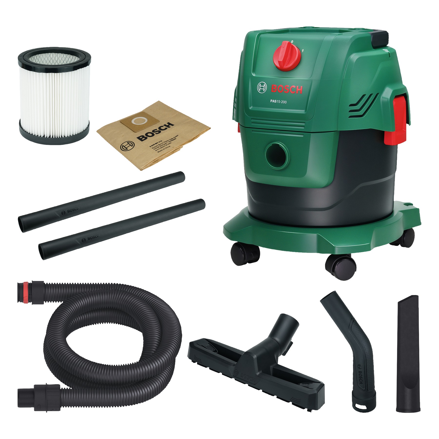 Bosch DIY 06033E7000 PAS15-200 Odkurzacz z zestawem akcesori&oacute;w w pudełku