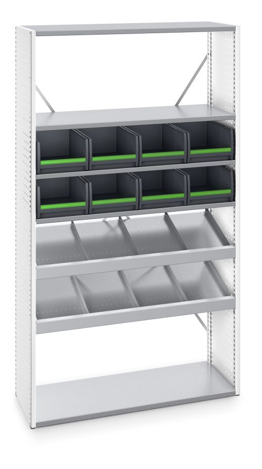 Bott 46003003.16 Regał Verso z 5 półkami, 8x pudełko RAL 7035