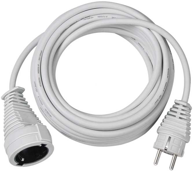 Brennenstuhl 1168460 Wysokiej jakości przedłużacz plastikowy 10m biały H05VV-F 3G1,5