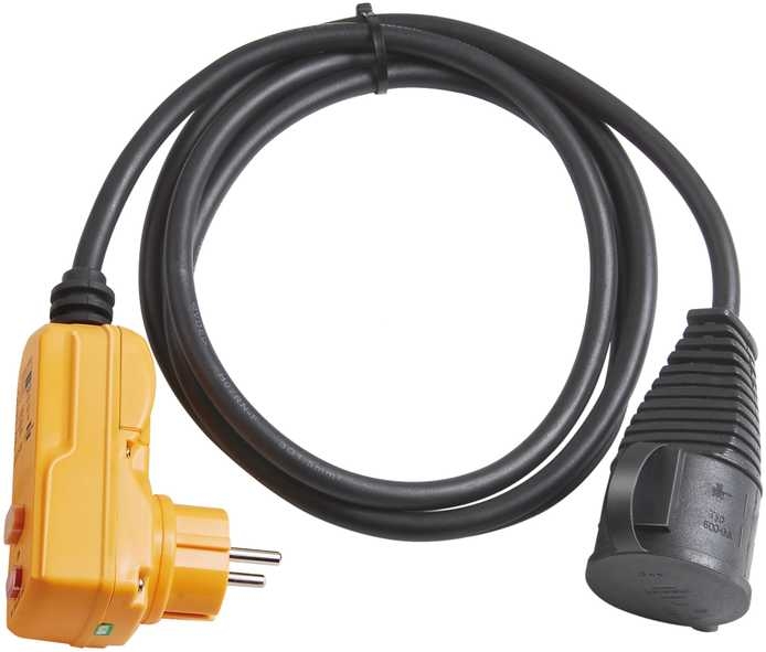 Brennenstuhl 1160370 Kabel adapterowy FI IP44 2m czarny H07RN-F 3G1,5