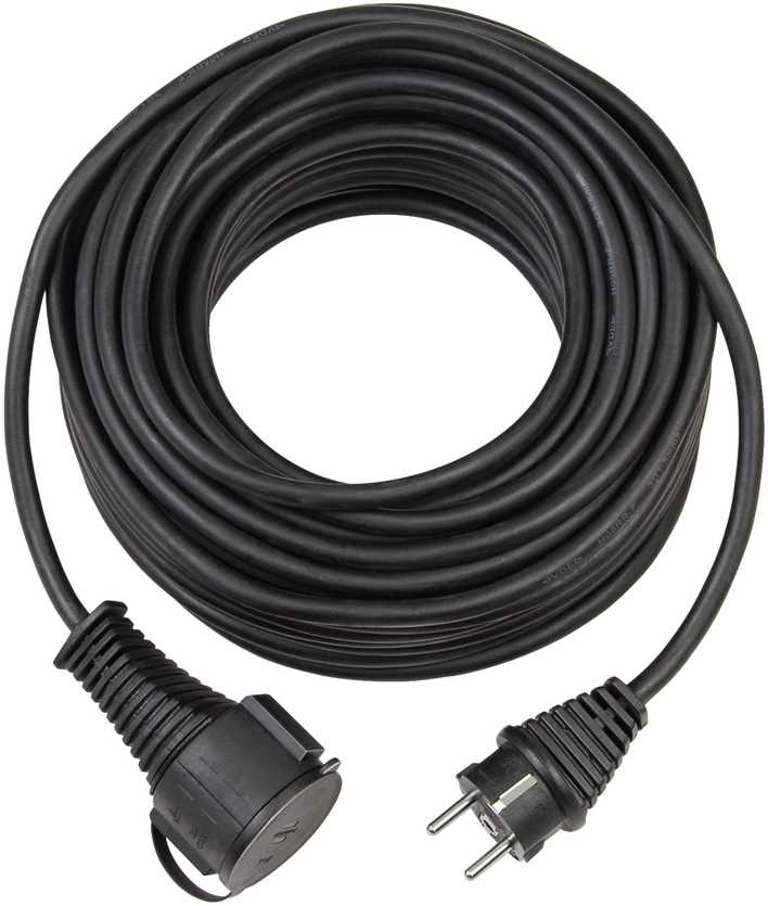 Brennenstuhl 1161420 IP44 przedłużacz gumowy 5m czarny H05RR-F 3G1,5