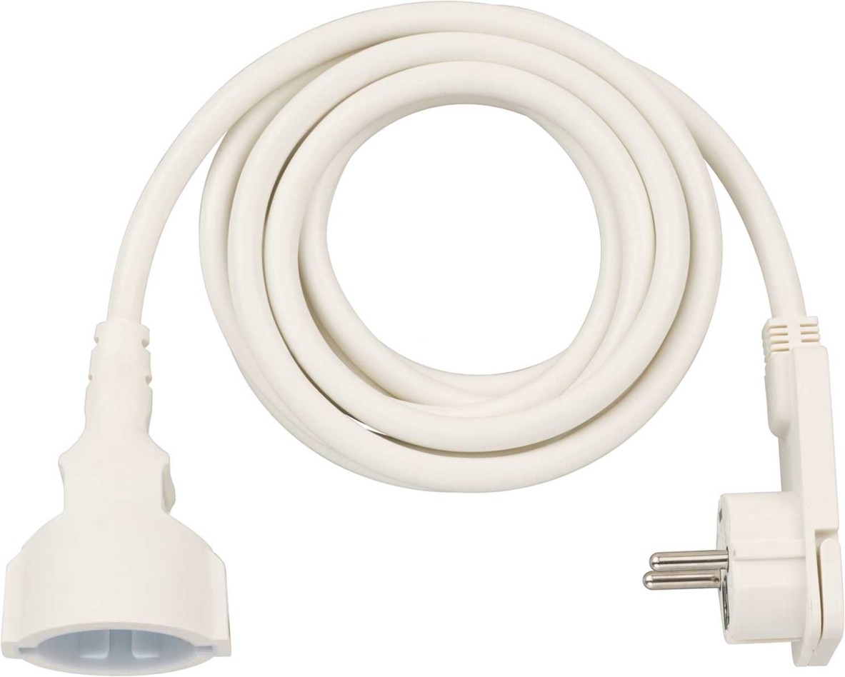 Brennenstuhl 1168980230 Wysokiej jakości plastikowy przedłużacz z płaską wtyczką 3m H05VV-F3G1.5 biały