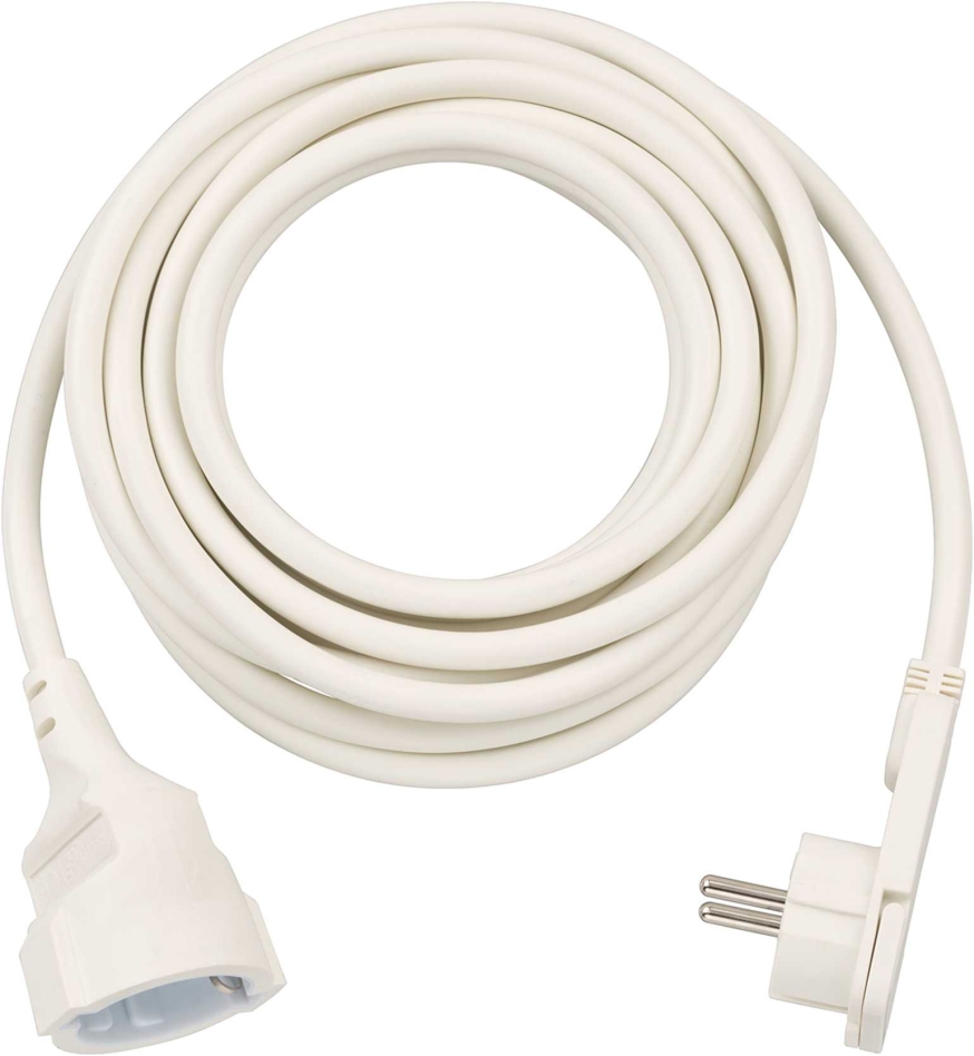Brennenstuhl 1168980250 Wysokiej jakości plastikowy przedłużacz z płaską wtyczką 5m H05VV-F3G1.5 biały