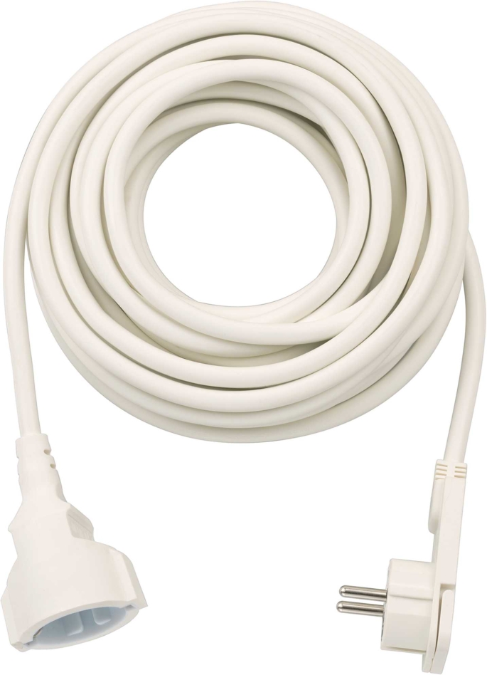 Brennenstuhl 1168980210 Wysokiej jakości plastikowy przedłużacz z płaską wtyczką 10m H05VV-F3G1.5 biały