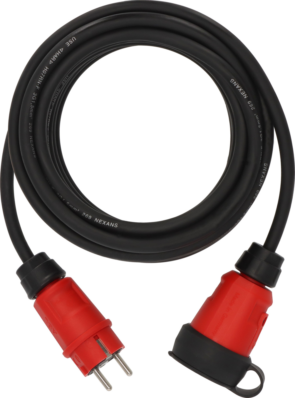 Brennenstuhl 9161100110 Profesjonalny przedłużacz VN 1100 IP44, 10 m, czarny H07RN-F 3G1,5