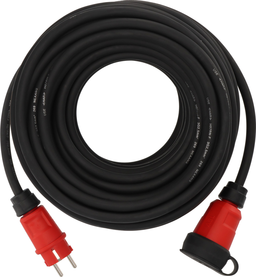 Brennenstuhl 9162250110 Profesjonalny przedłużacz VN 2200 IP44, 25m czarny H07RN-F 3G2,5