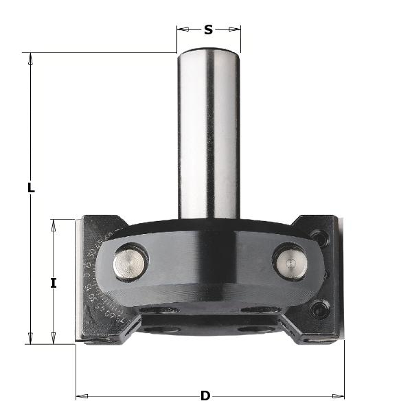 CMT 663.201.11 Regulowany frez ukośny z ostrzami WPL 85mm, trzpień 20mm
