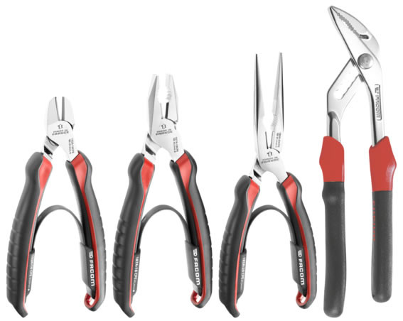 Facom CPE.A1 Zestaw szczypiec 4 częściowych Ergonomiczne uchwyty
